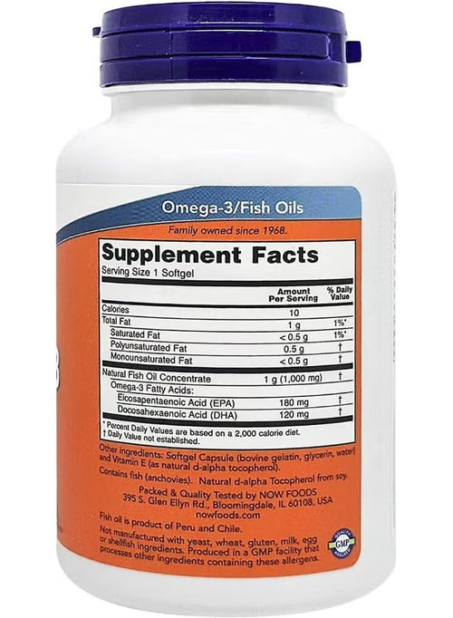 Now Omega 3 1000mg Softgels 100's